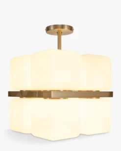 Suspension, Verre blanc & laiton brossé Tokyo