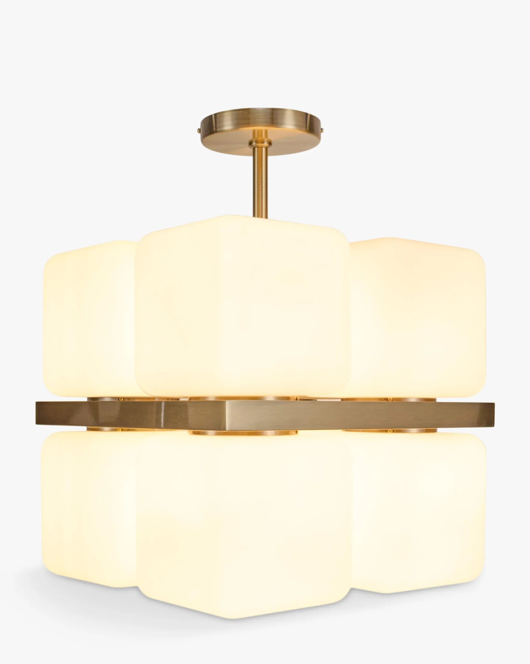 Suspension, Verre blanc & laiton brossé Tokyo