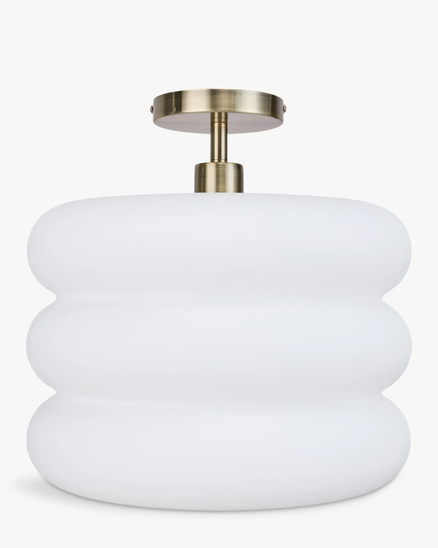 Suspension, Verre blanc & métal doré, ajustable Ø35 Houston