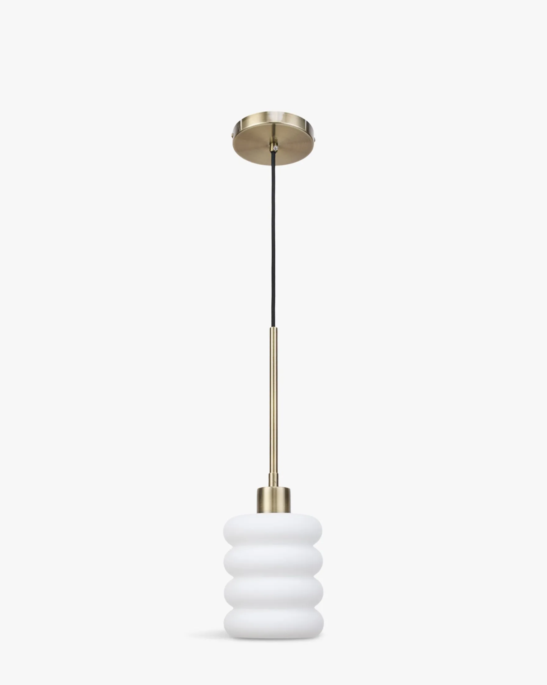 Suspension, Verre blanc & métal doré, ajustable Ø13 Houston