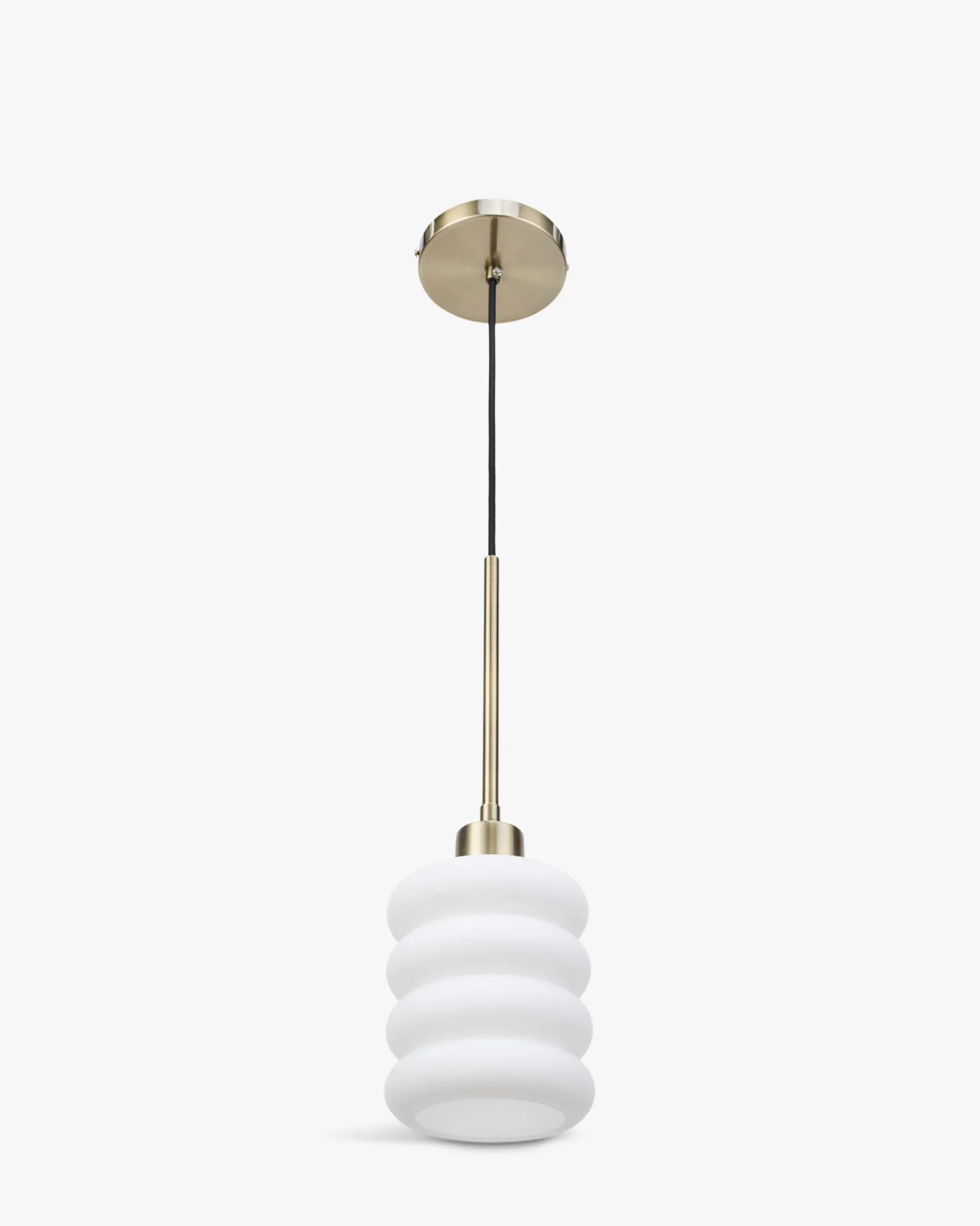Suspension, Verre blanc & métal doré, ajustable Ø13 Houston