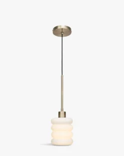 Suspension, Verre blanc & métal doré, ajustable Ø13 Houston