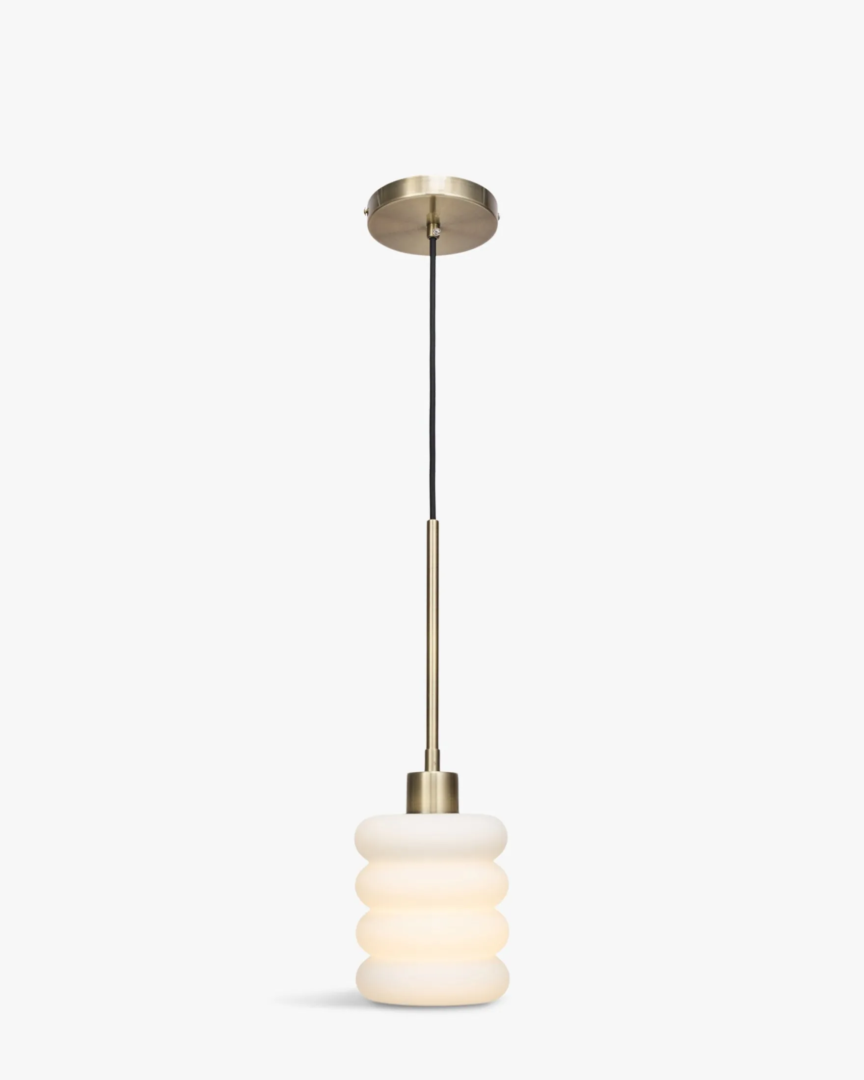 Suspension, Verre blanc & métal doré, ajustable Ø13 Houston