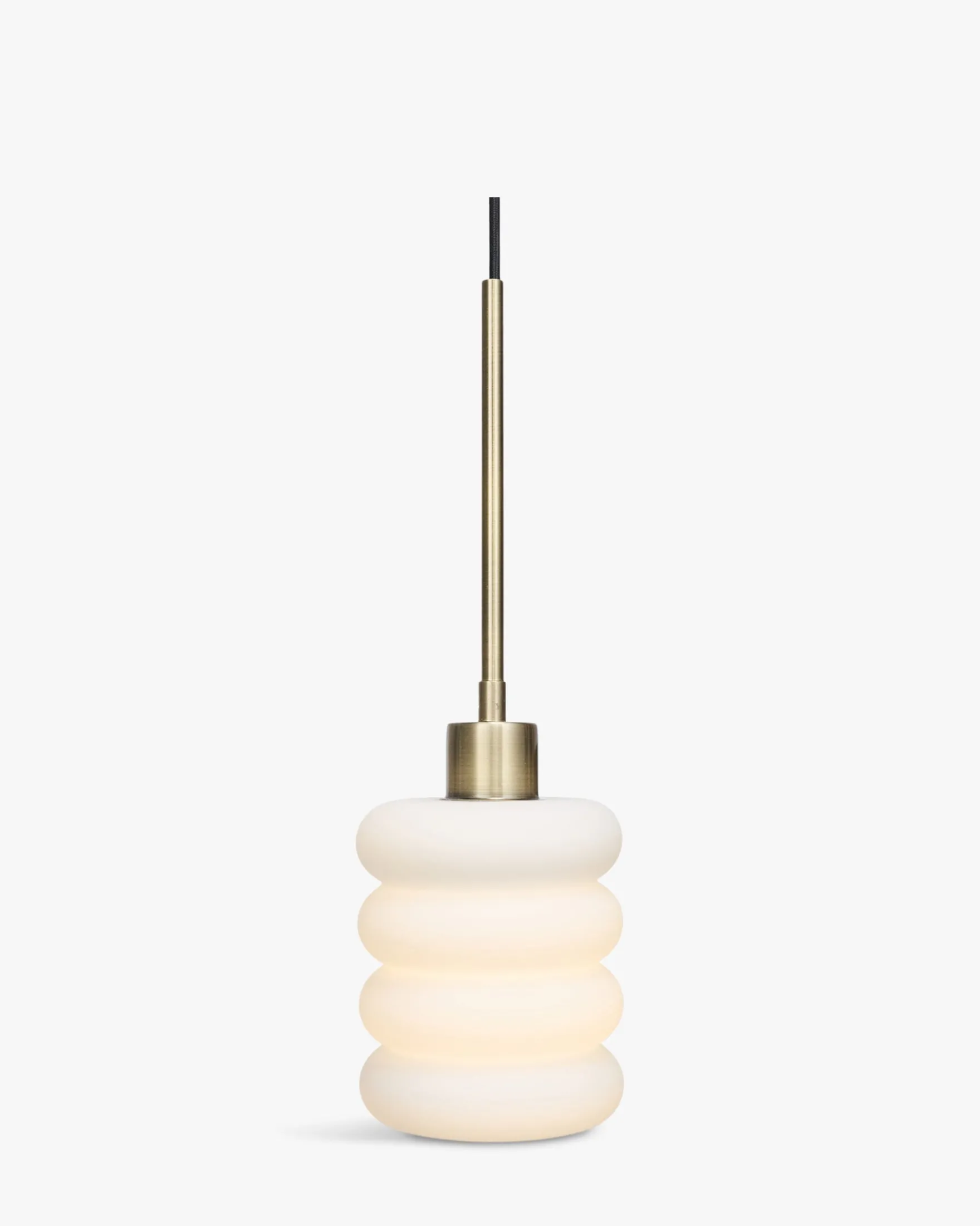 Suspension, Verre blanc & métal doré, ajustable Ø13 Houston