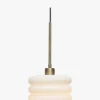 Suspension, Verre blanc & métal doré, ajustable Ø20 Houston