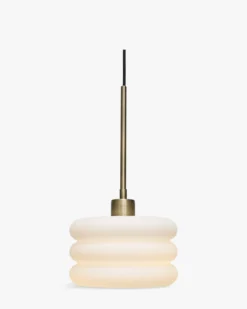 Suspension, Verre blanc & métal doré, ajustable Ø20 Houston