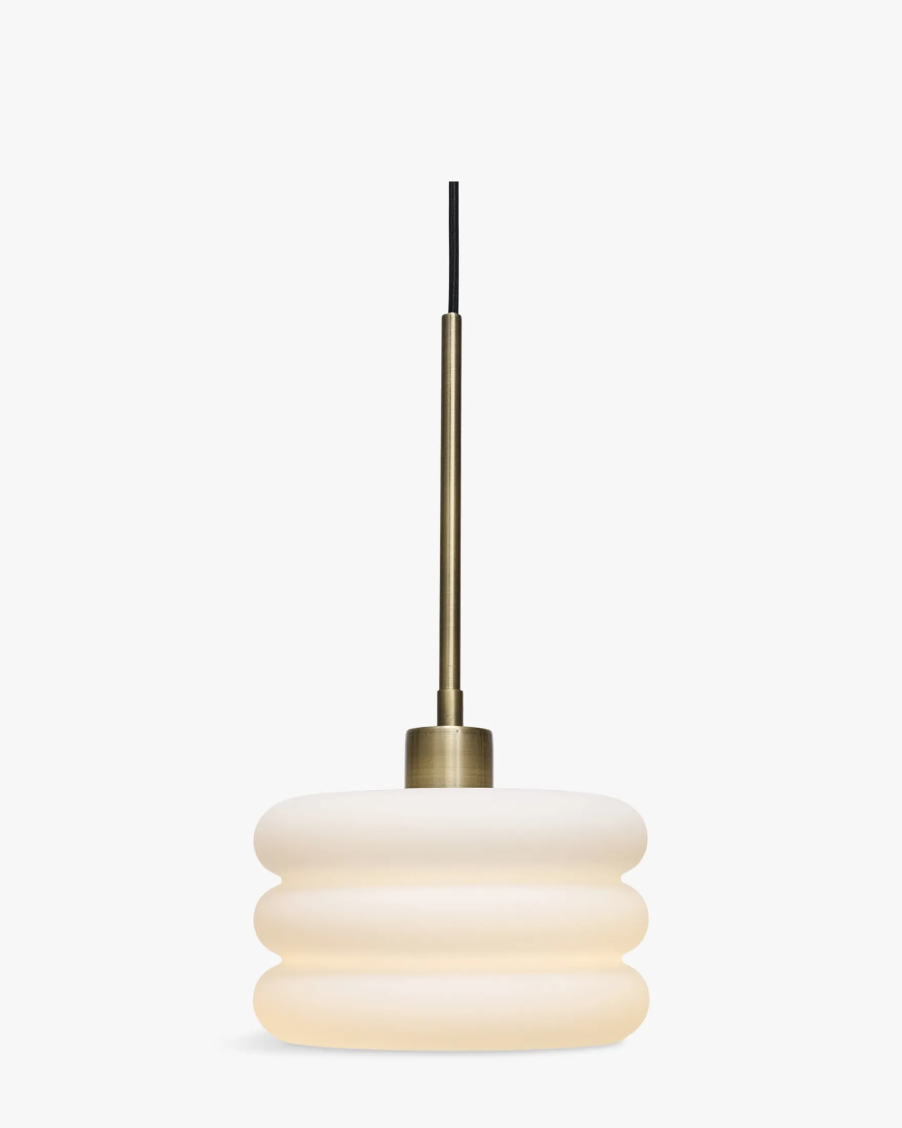Suspension, Verre blanc & métal doré, ajustable Ø20 Houston