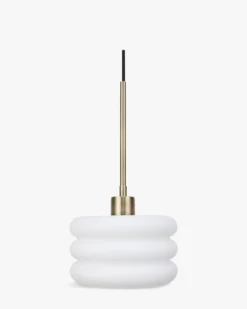 Suspension, Verre blanc & métal doré, ajustable Ø20 Houston