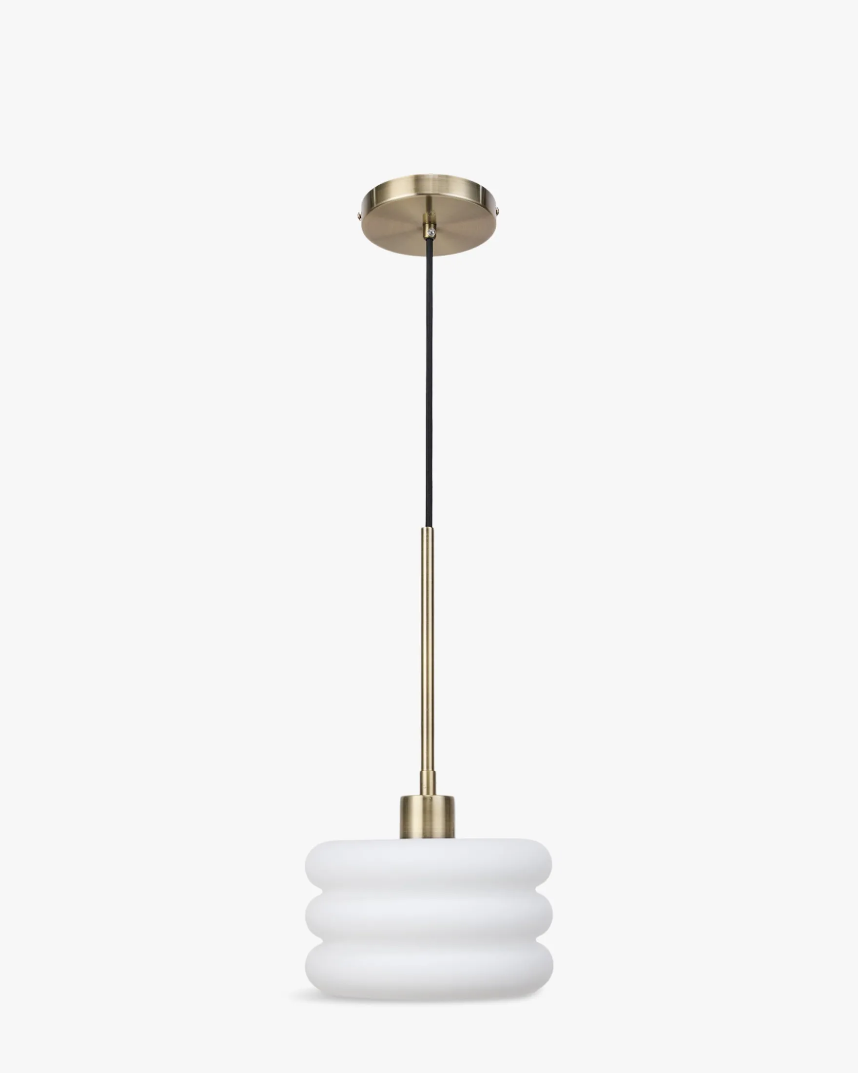 Suspension, Verre blanc & métal doré, ajustable Ø20 Houston