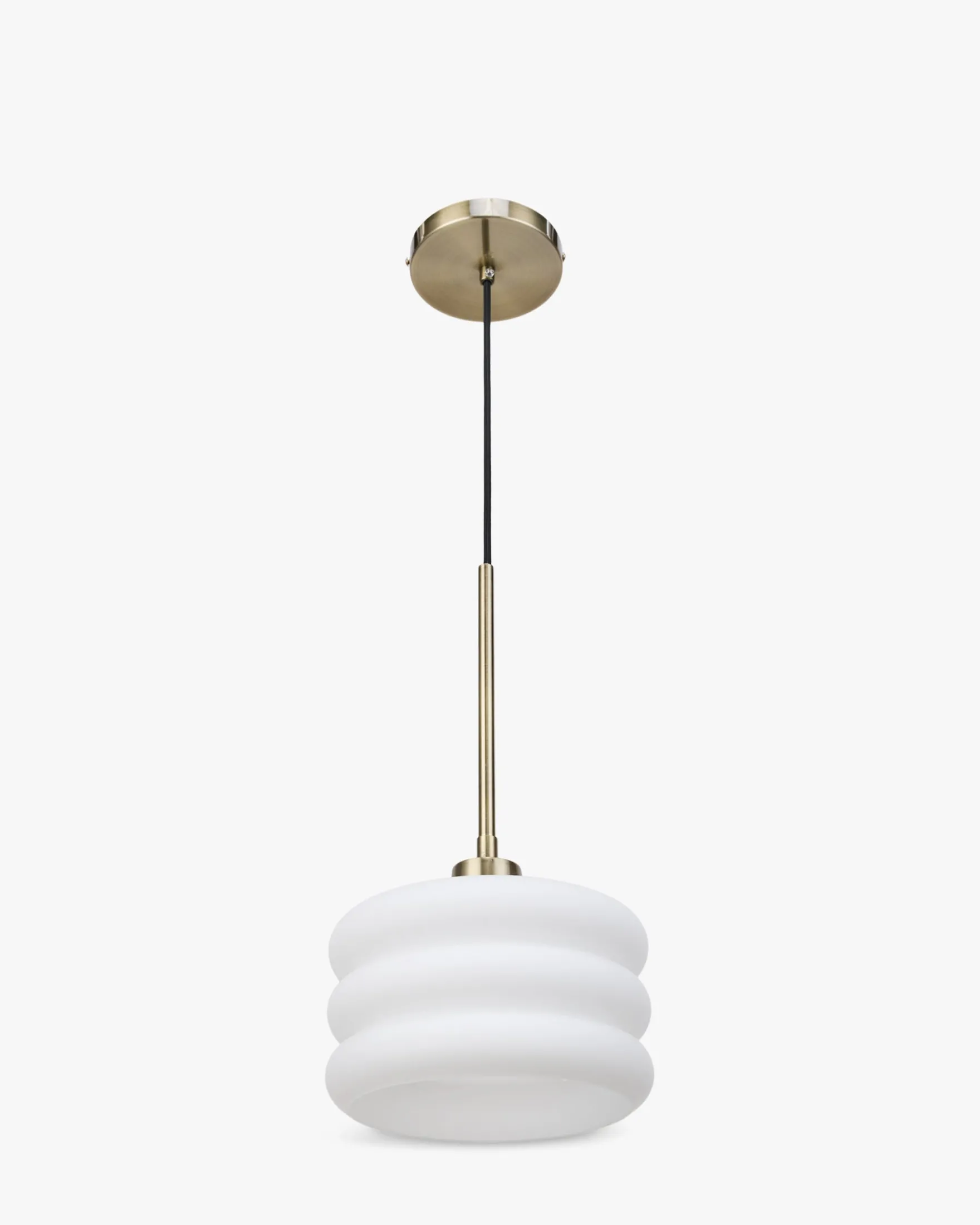 Suspension, Verre blanc & métal doré, ajustable Ø20 Houston