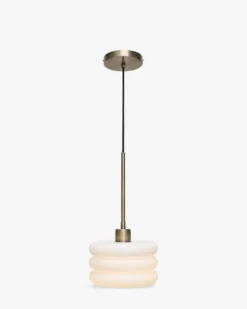 Suspension, Verre blanc & métal doré, ajustable Ø20 Houston