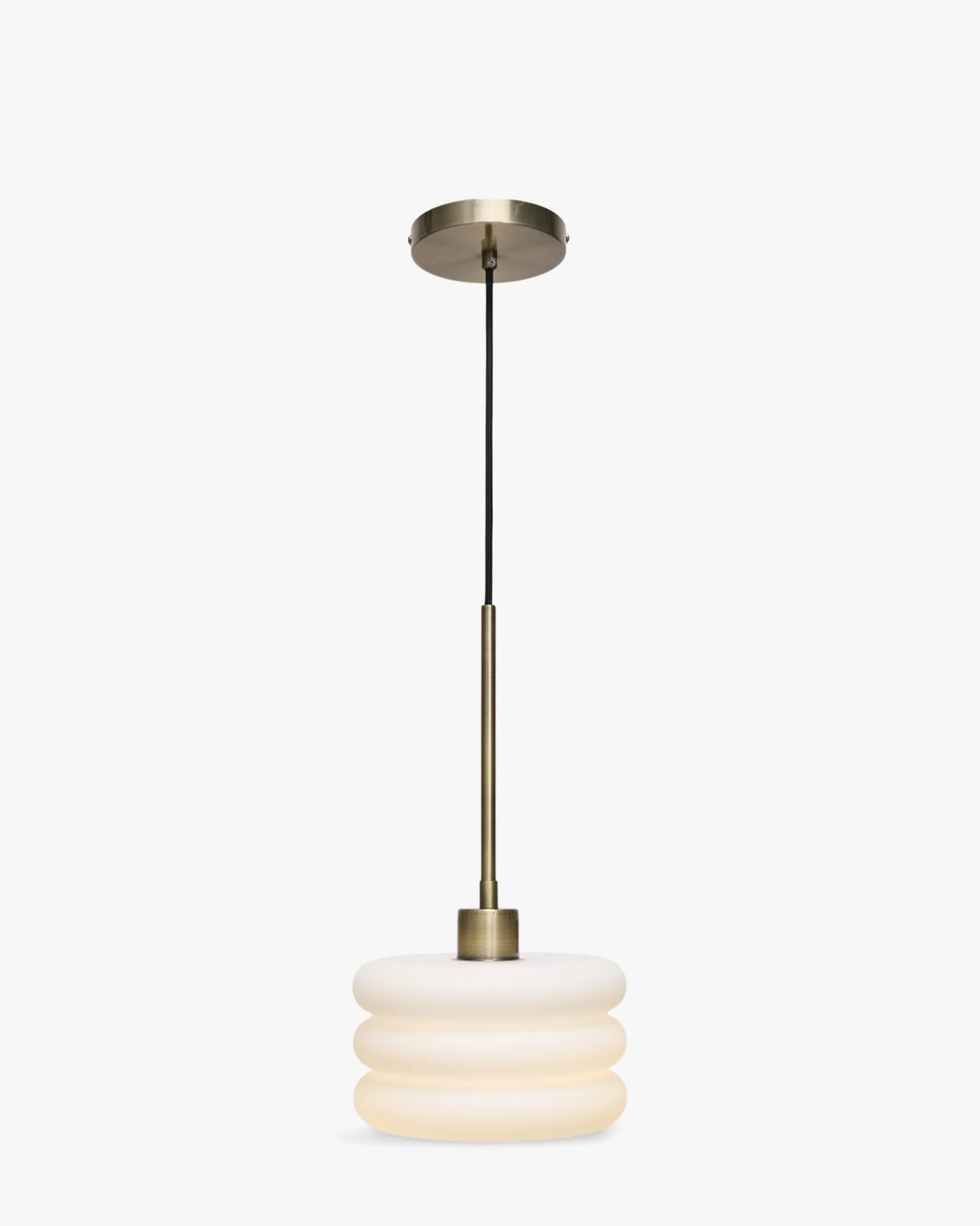 Suspension, Verre blanc & métal doré, ajustable Ø20 Houston