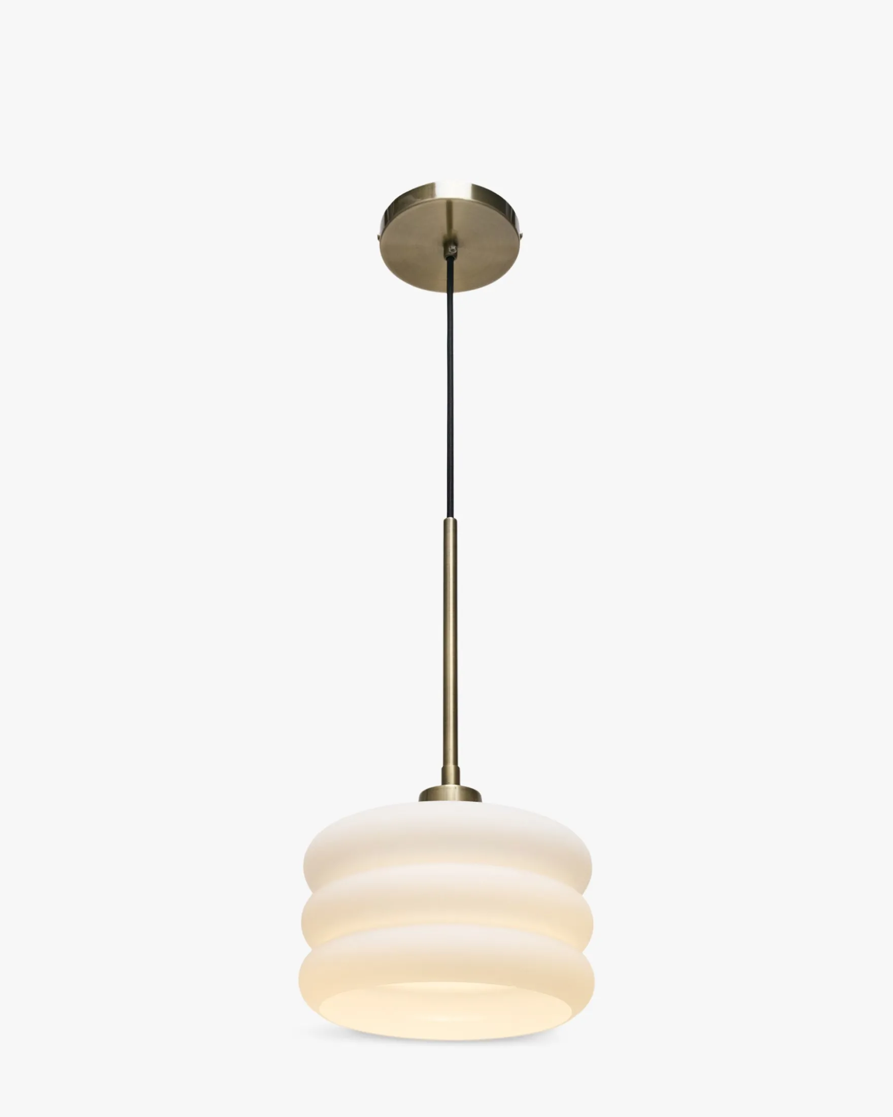 Suspension, Verre blanc & métal doré, ajustable Ø20 Houston