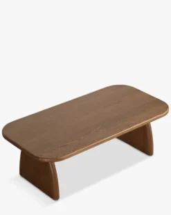 Table basse, Bois de chêne massif teinte noyer, L110 Ellios