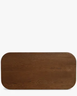 Table basse, Bois de chêne massif teinte noyer, L110 Ellios