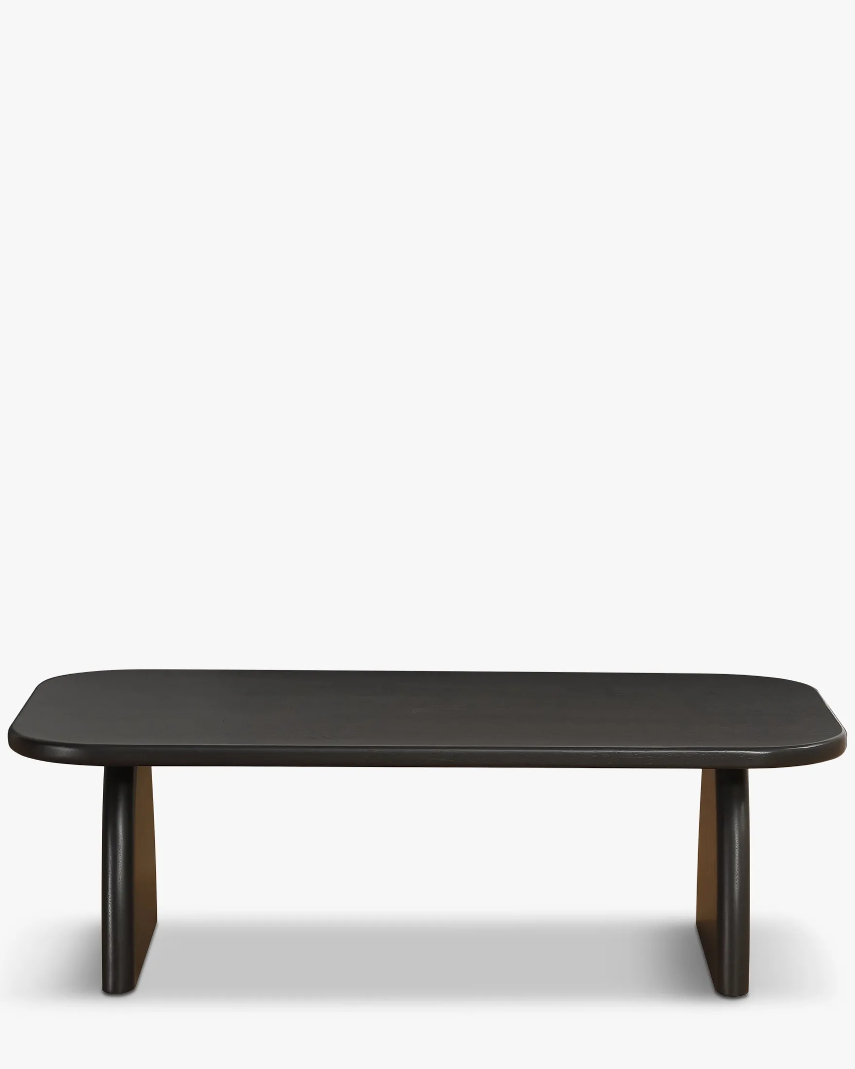 Table basse, Bois d'hévéa massif teinte noire, L110 Ellios