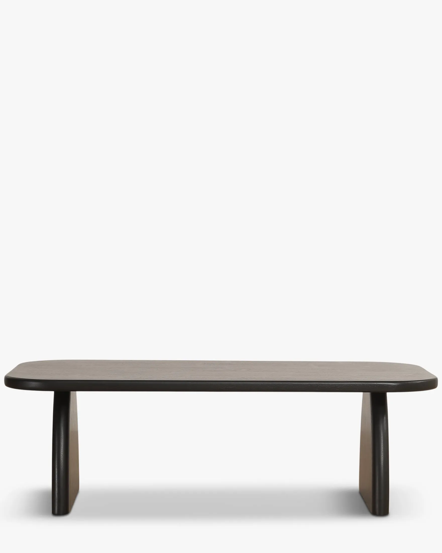 Table basse, Bois d'hévéa massif teinte noire, L110 Ellios