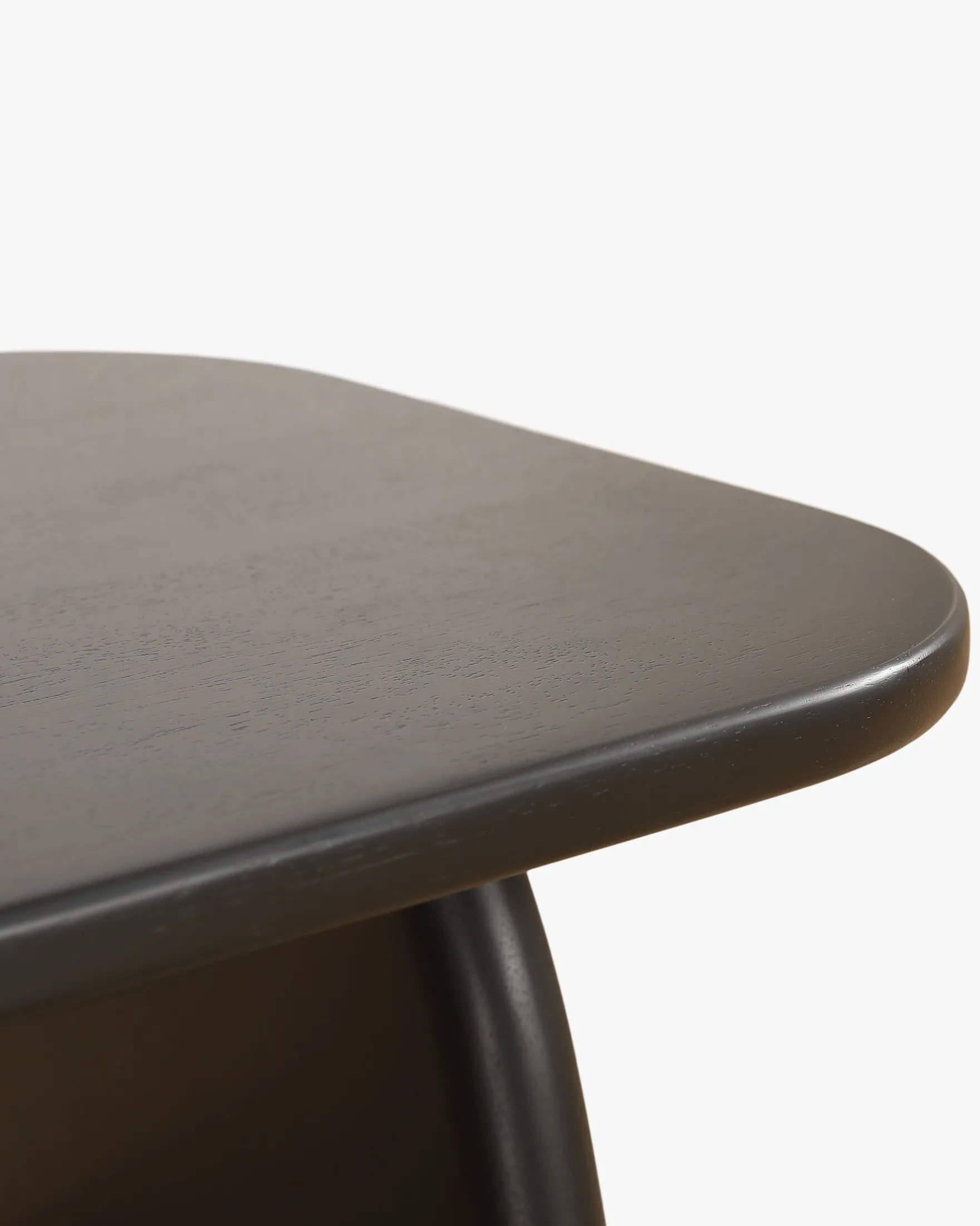 Table basse, Bois d'hévéa massif teinte noire, L110 Ellios