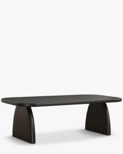Table basse, Bois d'hévéa massif teinte noire, L110 Ellios
