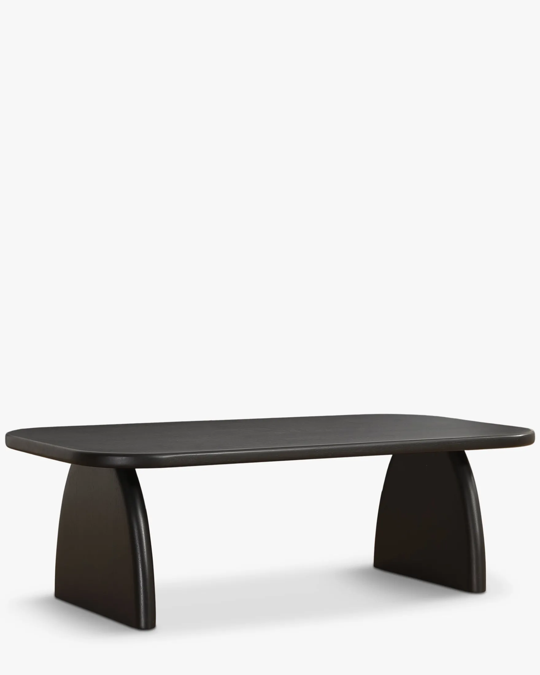 Table basse, Bois d'hévéa massif teinte noire, L110 Ellios