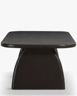 Table basse, Bois d'hévéa massif teinte noire, L110 Ellios