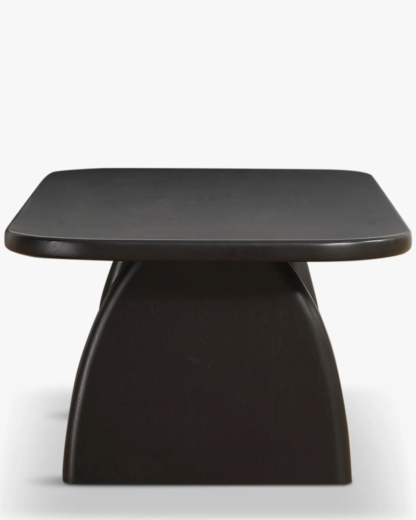 Table basse, Bois d'hévéa massif teinte noire, L110 Ellios