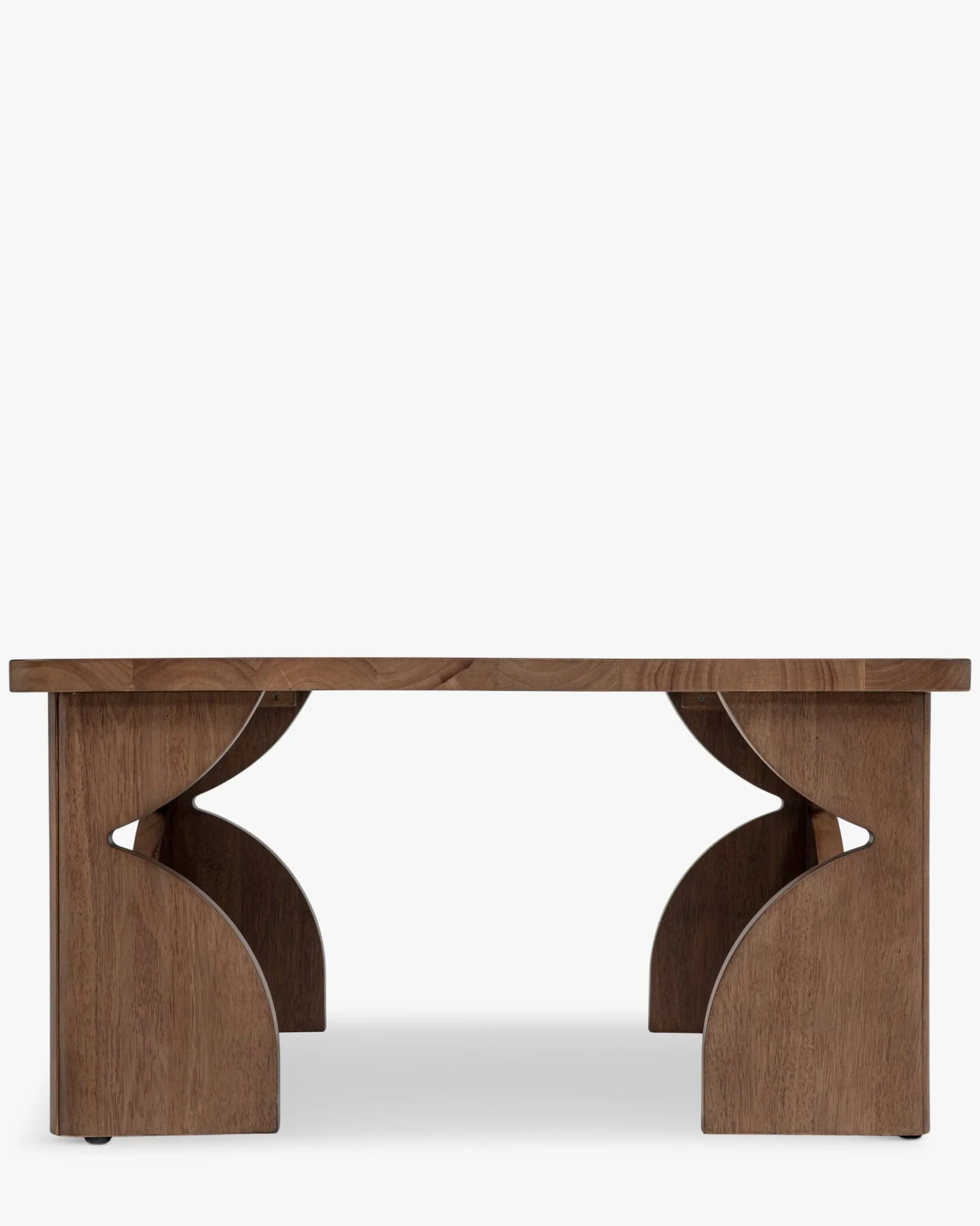 Table basse, Bois massif d'hévéa teinte noyer, L80 Kayla