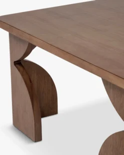 Table basse, Bois massif d'hévéa teinte noyer, L80 Kayla