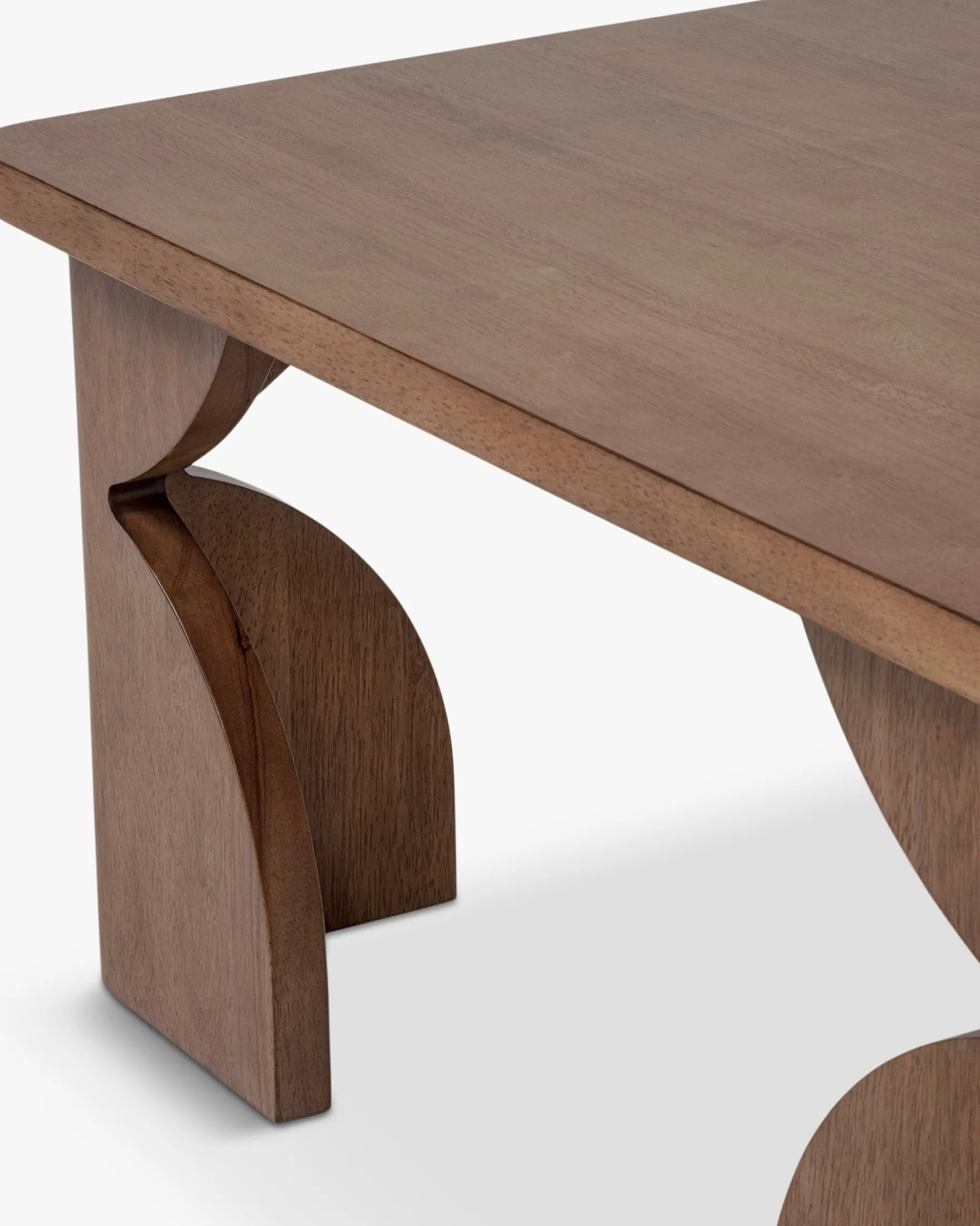 Table basse, Bois massif d'hévéa teinte noyer, L80 Kayla