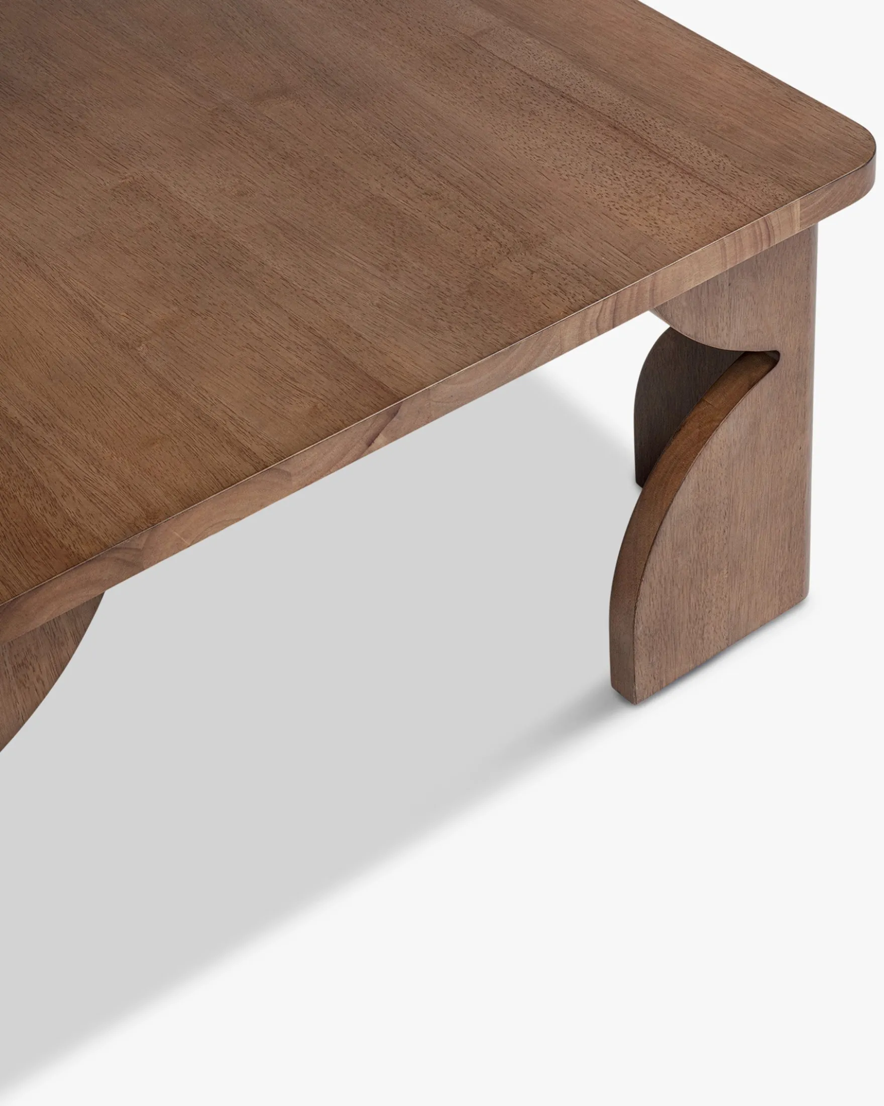 Table basse, Bois massif d'hévéa teinte noyer, L80 Kayla