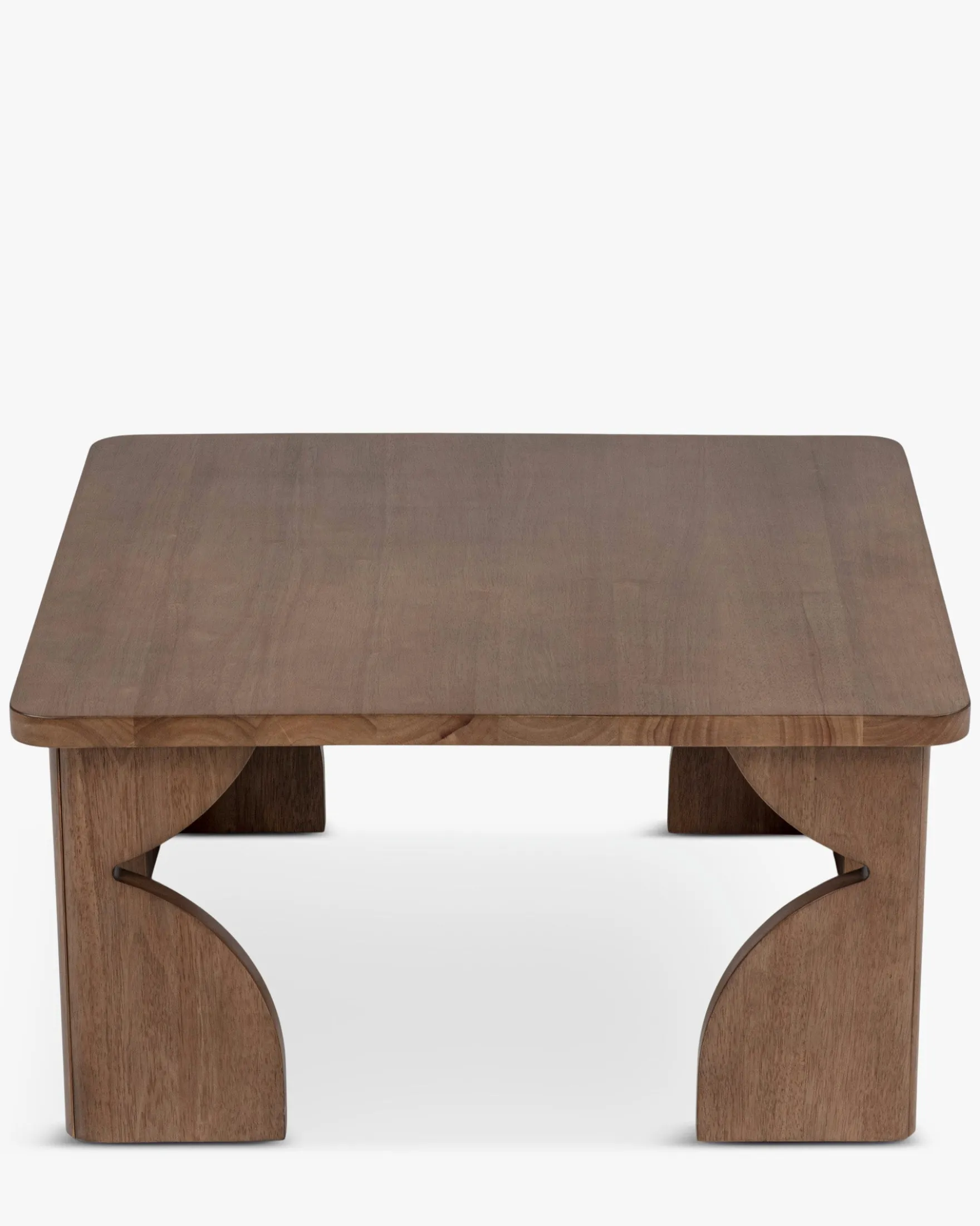 Table basse, Bois massif d'hévéa teinte noyer, L80 Kayla