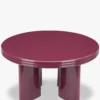 Table basse, Bois rouge bordeaux glossy, Ø80 Mira