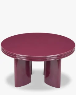 Table basse, Bois rouge bordeaux glossy, Ø80 Mira