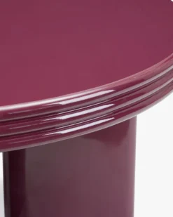 Table basse, Bois rouge bordeaux glossy, Ø80 Mira