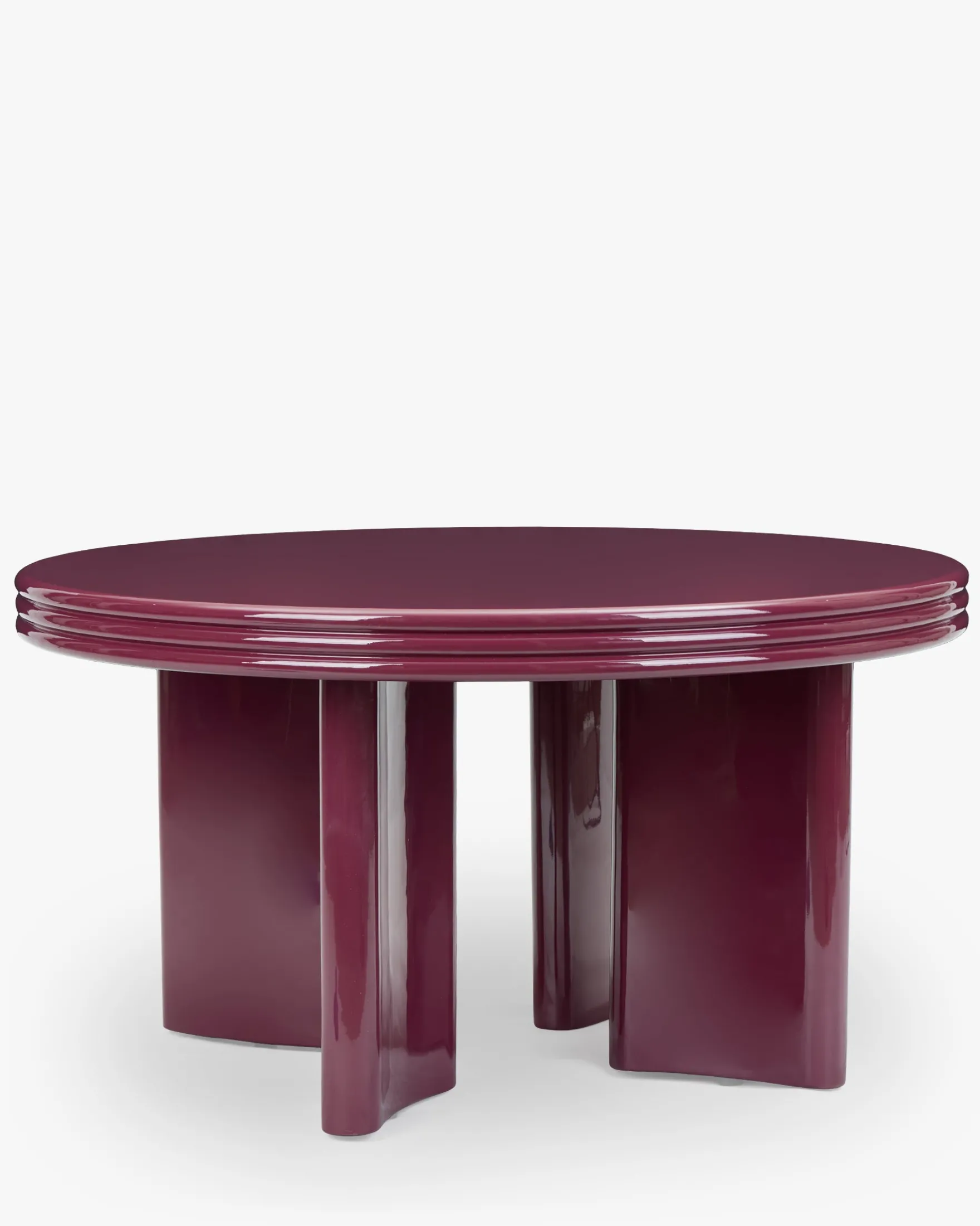 Table basse, Bois rouge bordeaux glossy, Ø80 Mira