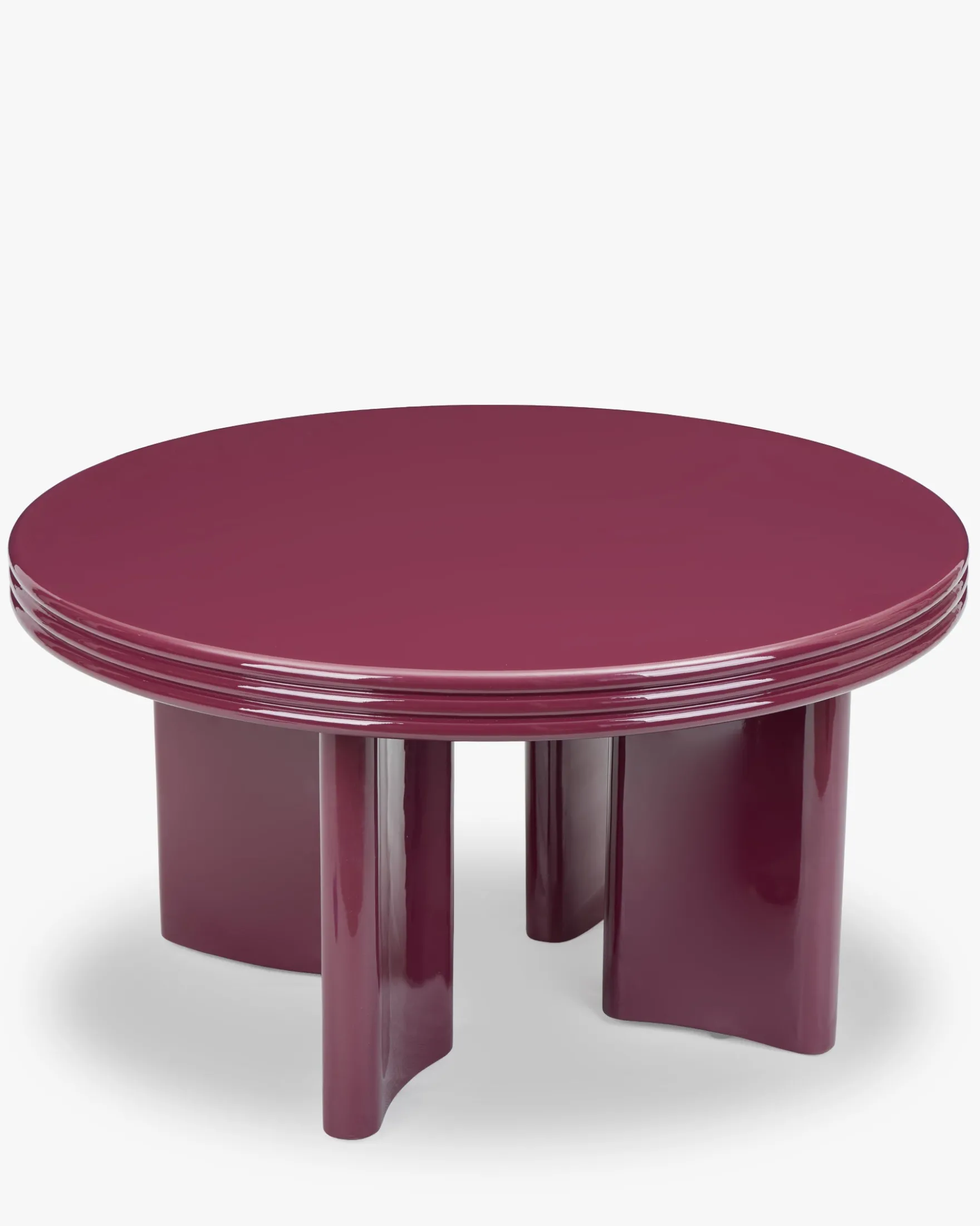 Table basse, Bois rouge bordeaux glossy, Ø80 Mira