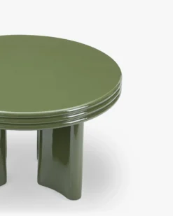 Table basse, Bois vert kaki glossy, Ø60 Mira