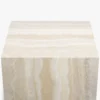 Table basse, Cube effet travertin glossy, H35 Roma