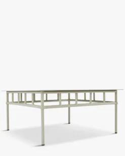 Table basse de jardin, Métal taupe waterproof, 100x100 Amalfi