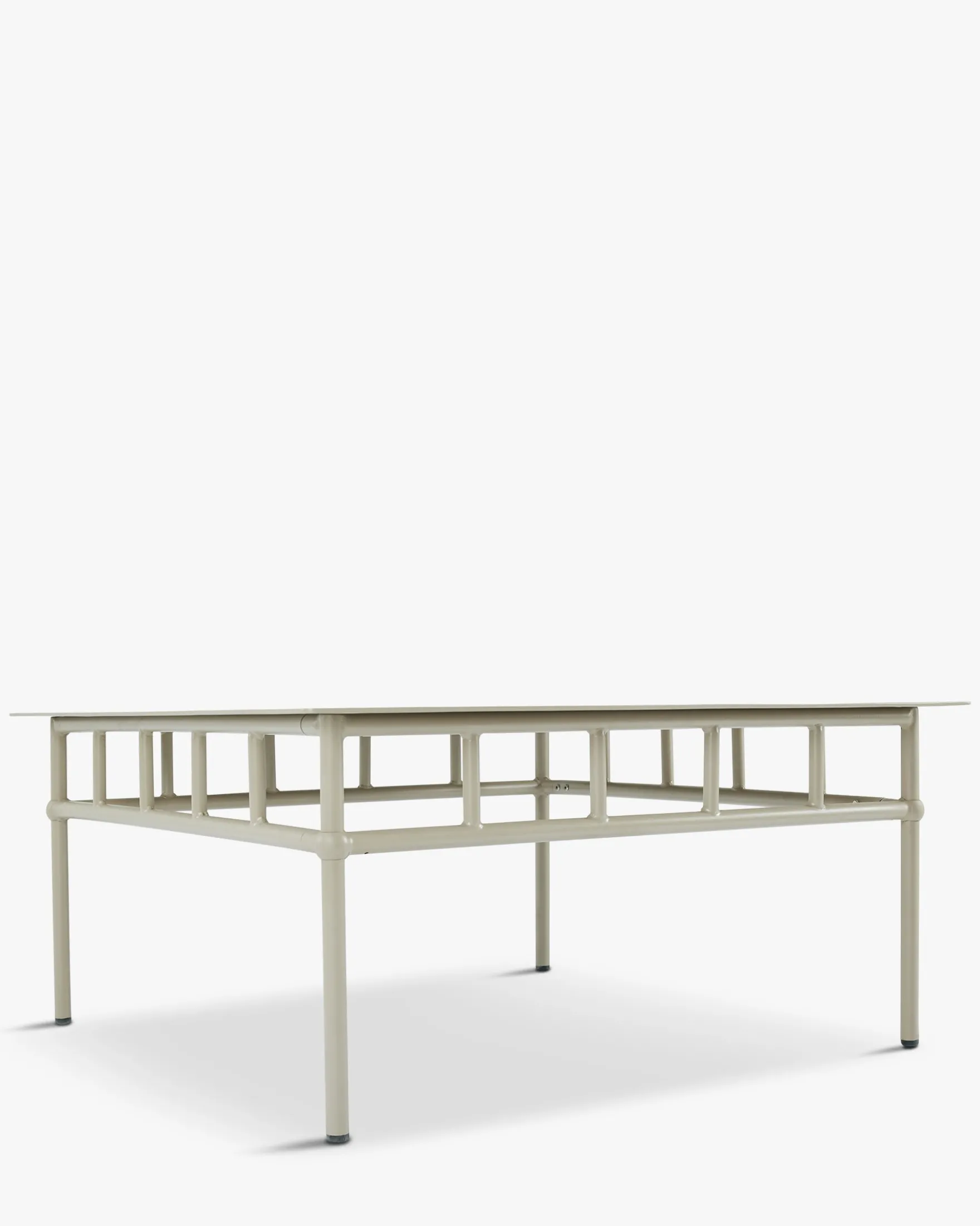 Table basse de jardin, Métal taupe waterproof, 100x100 Amalfi
