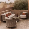 Table basse de jardin, Métal taupe waterproof, 100x60 Florentino