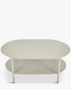 Table basse de jardin, Métal taupe waterproof, 100x60 Florentino