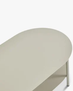 Table basse de jardin, Métal taupe waterproof, 100x60 Florentino