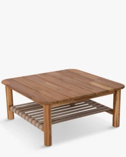 Table basse extérieur, Bois d'acacia waterproof, 90x90 Bexley