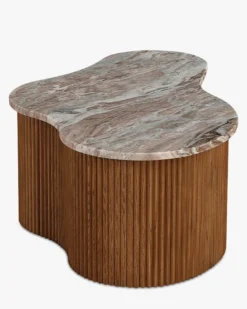 Table basse, Marbre rouge, L100 Isleta