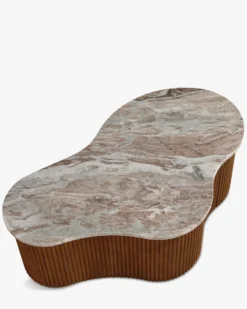Table basse, Marbre rouge, L100 Isleta