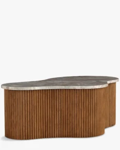 Table basse, Marbre rouge, L100 Isleta