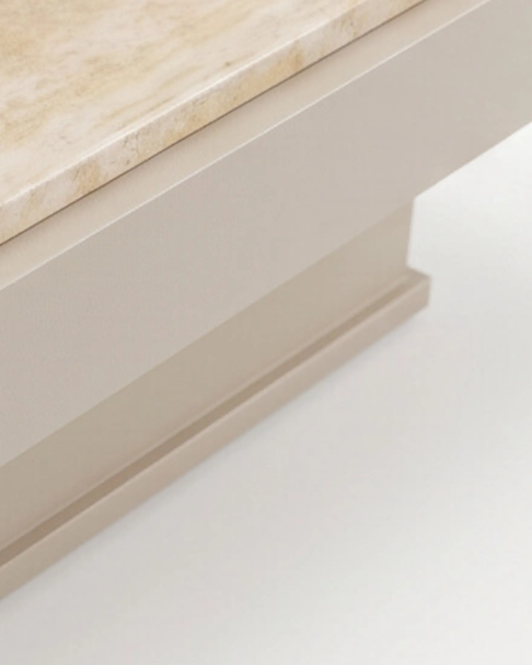 Table basse, Travertin & bois beige, L80 Oron