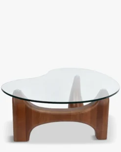 Table basse, Verre trempé & bois de frêne veiné, L99 Orwell