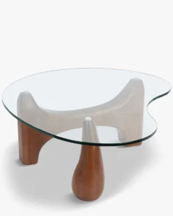 Table basse, Verre trempé & bois de frêne veiné, L99 Orwell